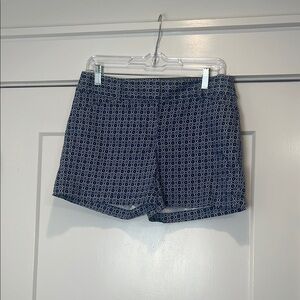 White House Black Market Navy Blue Patterned High Waist Shorts